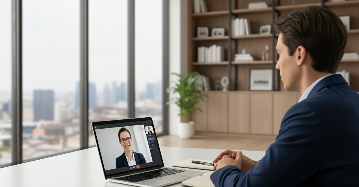 Student attending online interview with Abroad Study Consultancy Kerala for study abroad guidance.